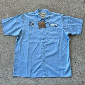 West Coast Choppers Vintage Button Shirt Motorcycle Jesse James Work Wear XL New